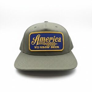 Rural Cloth America We Grow Beer Hat Olive Green Snapback Patch Cap Est 1776